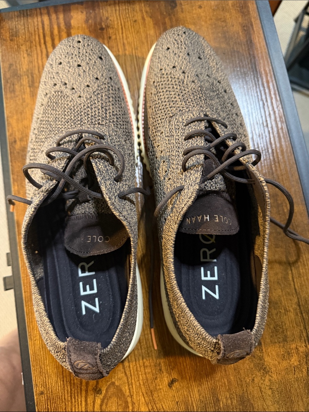 Cole Haan Brown Knit ZERØGRAND Men’s Casual Sneakers